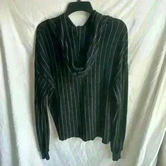 n: Philanthropy Hoodie Black with White Pinstripes Size S - Picture 2 of 3